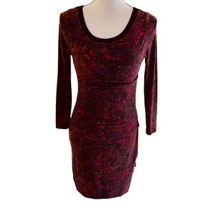 Anthropologie Cluny Flat Tiered Body Con Abstract Floral Dress 10